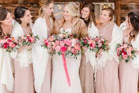 Snowy Christmas Wedding At Terrain At Stylers Blush Bridesmaids Dresses By Adrianna Papell Wedding Insp Bridesmaid Dresses Wedding Blush Bridesmaid Dresses