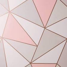 Apex Geo Sidewall Wallpaper Rose Gold In 2020 Rose Gold Wallpaper Gold Wallpaper Pink And Grey Wallpaper