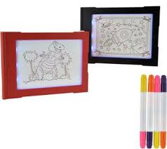 Set Of 2 Glow Pads With 4 Neon Markers 8 Light Modes T34911 Neon Markers Holiday Gift Sets Markers