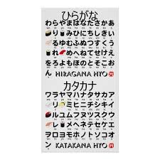 Japanese Hiragana Katakana Table Sushi Poster Zazzle Com In 2020 Hiragana Japanese Learn Japanese