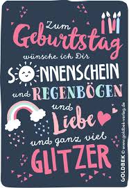 Postkarten Geburtstag Mit Ganz Viel Glitzer Quotes