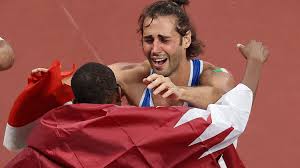 The qatari tied with italy's gianmarco tamberi, who also won the gold medal. Ptygggt6fjdpbm