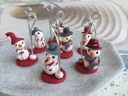 Marque Places Fimo Bonhomme De Neige Vendu A L Unite Cuisine Et Service De Table Par Oeil De Tigre Activite Manuelle A Faire Fimo Noel Fimo