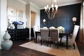 Here's what to do with that blank space! Commanding A Presence Dark Accent Walls That Make A Statement Dark Dining Room Dining Room Accent Wall Dining Room Accents