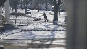 Michigan Man Tries To Mow His Lawn That Is Covered In Snow
