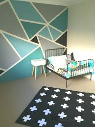 Botanical eco friendly kids room. Wall Design With Geometric Shapes And Colorful Colors Bedroom Wall Designs Wall Texture Design Bedroom Wall Paint