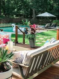 Backyard Deck Decorating Ideas Stainless Steel Deck Cable Railing Patio Furniture Layout Deck Pat Outdoor Patio Space Backyard Decor Pool Patio Furniture
