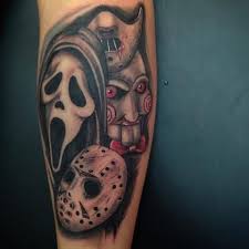 Discover thousands of free horror tattoos & designs. Discover Tattoo Designs 20 Beautiful Horror Tattoo Ideas In 2021 Horror Tattoo Movie Tattoos Doll Tattoo
