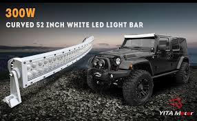 Amazon Com Yitamotor 52 Inch White Curved Led Light Bar 300w Spot Flood Combo Led Offroad Lights With Mounting Brackets For Offroad Jeep Ford Gmc Ram Truck Utv Boat Suv Atv 27 000