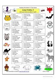 Most depend upon puns and double meanings, and all involve some flexible thinking, which is good for kids' brains. Animal Riddles 2 Medium English Esl Worksheets For Distance Learning And Physical Classrooms