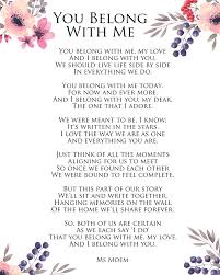 You Belong With Me Ms Moem Poems Life Etc