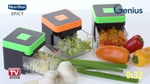 Each genius nicer dicer plus contains the following. Genius Nicer Cicer Spicy Kompakter Gemuseschneider 4 Teilig Youtube