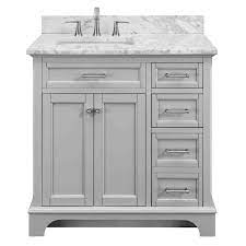 Glacier bay 36 inch white hampton vanity home depot canada interior doors for. Allen Roth Roveland 36 In Light Gray Undermount Single Sink Bathroom Vanity With Natural Carrara Marble Top In The Bathroom Vanities With Tops Department At Lowes Com