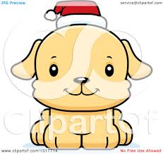 Bringing holiday cheer to the entire family. Animal Clipart Of A Cartoon Cute Happy Christmas Puppy Dog Wearing A Santa Hat Royalty Free Vector Illustration By Cory Thoman 1317714