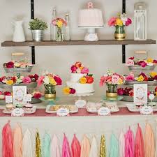 Birthday Cake Table Decoration With Flowers Chic Floral Baptism Birthday Party Kara S Party Ideas Cake Table Birthday Cake Table Decorations Dessert Table Birthday