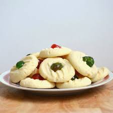 Breton shortbread cookies with raspberrieson dine chez nanou. Canada Cornstarch Shortbread Because I Like Chocolate Candied Cherries Recipe Christmas Recipes Easy Cookie Recipes