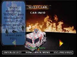 En la pantalla de sellecion del coche presiona arriba l1 triangulo derecha. Twisted Metal 2 Desbloquear A Sweet Tooth Y Minion By Crashaos