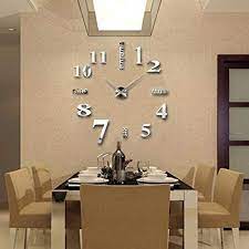 Choose from large or small, digital, mosaic, antique and more. Amazon Com 3d Diy Mirror Surface Wall Clocks Modern Design Living Room Decorative Wall Watches Silver Home Kitchen