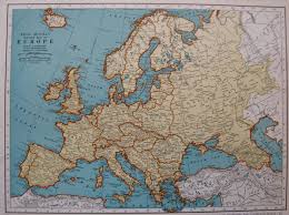 1939 Vintage Europe Map Spain France Italy Uk 1930s Antique Map Of Europe 3008 World Map Decor Art Gallery Wall Antique Map
