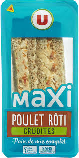 Sandwich Maxi Poulet Roti Et Crudites U 230 G