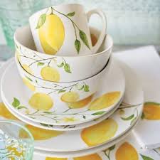 Sur La Table Sur La Table Lemon 16 Piece Dinnerware Set Lemon Kitchen Decor Lemon Kitchen Kitchen Decor Themes