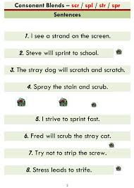 Consonant Blends Worksheets 3rd Grade Consonant Blends Scr Spl Spr Str Word List And Sentences In 2020 Consonant Blends Consonant Blends Worksheets Blends Worksheets