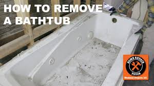 Remove the tub spout since this will be on a portion of the wall you'll be cutting away. How To Remove A Bathtub Safely Step By Step By Home Repair Tutor Youtube