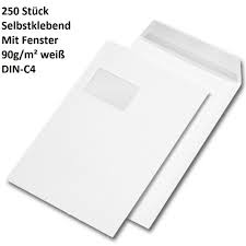Wohin briefmarke bei din a4 umschlag mit fenster. 250 Versandtaschen Mit Fenster 90g M Selbstklebend In Weiss Din C4 C4 Umschlag Ebay
