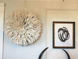 Best price online, top quality premium silky pink juju hat feather wall hanging, home decor, handmade, wall art, hanging wall art. Cream White African Feather Wall Hanging Juju Hat Bamileke Feather Headdress Tyn Hat Round Feather Art African Feather Wall Hanging Feather Wall Feather Art