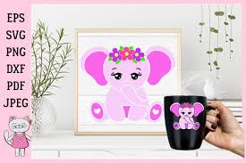 Download Cute Baby Elephant Graphic Graphic By Magic World Of Design Creative Fabrica PSD Mockup Templates
