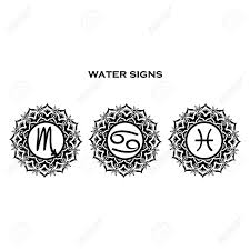 So now that we have discussed the cancer element. Zodiac Symbols Water Element Mandala Pisces Cancer Scorpio Royalty Free Cliparts Vectors And Stock Illustration Image 52842541