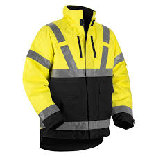 Black And Yellow Bandana Jacket Blaklader 4927 Hi Vis Winter Jacket Yellow Black Winter Jackets Jackets Reflective Clothing