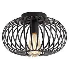 Name brands · low prices · excellent service · huge selection Buy Modern Black Flush Mount Light Fixture Industrial Metal Cage Semi Flush Mount Ceiling Light For Hallway Living Room Kitchen Entryway Farmhouse Online In Indonesia B07yw7bb3s