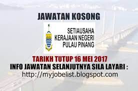 Jawatan kosong di pulau pinang. Jawatan Kosong Kerajaan Terkini Di Suk Pulau Pinang 16 Mei 2017 Isketambola Isketambola