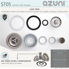 Kitchen sink drain foam gasket. Azuni Rust Resistant Stainless Steel Kitchen Sink Strainer With Tailpipe Brushed Satin St05 Rona