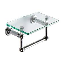 Ginger 4519t 9 Pc Columnar 9 Tempered Glass Bathroom Toiletry Shelf With Towel Bar Polished Chrome Review Glass Bathroom Towel Bar Polished Chrome