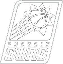 The orange basketball has a thicker black outline, but still has the orange streaking tails. Phoenix Suns Logo Sun Logo Phoenix Suns Sun Coloring Pages
