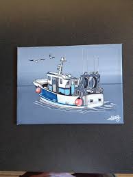 Chalutier Qui Rentre Au Port Toile Chalutier Atelier D Artiste