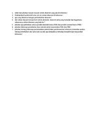 4) memilih alat dan cara untuk melakukan pembangunan nasional. Soal Essay Ekonomi