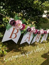 Personalized Floral Banner With Blush 3d Paper Flower Peonies Etsy In 2020 Paper Flowers Floral Baby Shower Girl Baby Shower Decorations