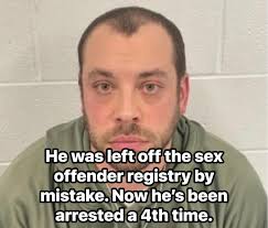 A New Jersey man who was the focus of an NJ.com investigation last year  after he was mistakenly left off New Jersey's sex offender registry was  arrested Friday for a fourth time