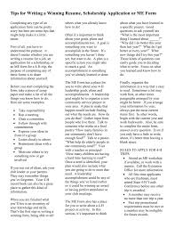 Curriculum vitae examples and writing tips, including cv samples, templates, and advice for u.s. Tips For Writing A Winning Resume Scholarship Application Or Me