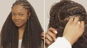 How To Fulani Braids With Sew In Weave In Back Tutorial Youtube Cornrows With Weave Braids With Weave Braids Hairstyles Pictures