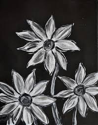 Simple easy black and white paintings. Black And White Paintings Of Flowers Painting Inspired