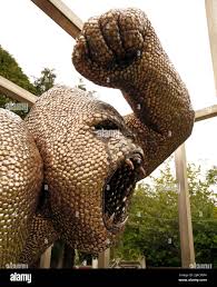 spoon gorilla, made from 40,000 spoons. Uri Geller inspired sculpture made  by Alfie Bradley when he was aged 24 Stock Photo