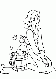Picture spot the difference donkey coloring page. Cinderella Cleaning The Floor Disney Coloring Pages Princess Coloring Library