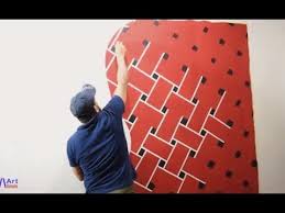 اصنع بنفسك ديكور النسيج بشكل جديد باللصق مع ستنسل Diy Wall Design Tangled Pattern Youtube In 2020 3d Wall Painting Asian Paints Colours Hand Embroidery Videos