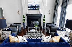 Maybe you would like to learn more about one of these? Living Rooms Blue Gray Velvet Settee Black Piping Gray Diamond Rug Blue Velve Black And White Living Room Formal Living Room Designs Blue Living Room