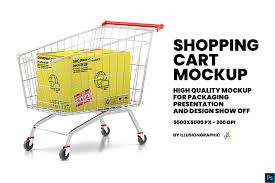 Shopping Cart With Kraft Box Mockup In 2020 Box Mockup Kraft Boxes Mockup
