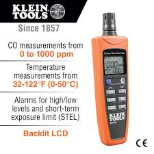 Approximately 50 to 10,000 ppm* (*based on methane). Carbon Monoxide Detector With Carry Pouch And Batteries Et110 Klein Tools For Professionals Since 1857